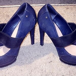 Stylish Black and Blue Heels